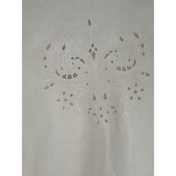 Lucy Pirada Blouse Womens Size Large 100% Linen Long Sleeves Embroidered Top - Picture 7 of 8